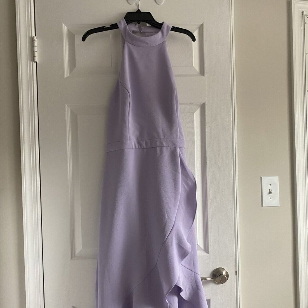 Aqua Brand Lavender Hi-Lo Ruffle Gown prom bridesmaid